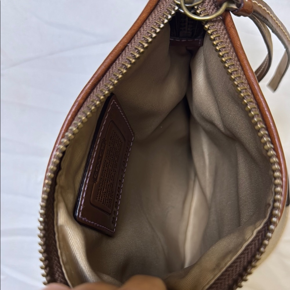 Coach Gold and Cream Crossbody Bag with Patchwork Design - has hangtag - Picture 10 of 16